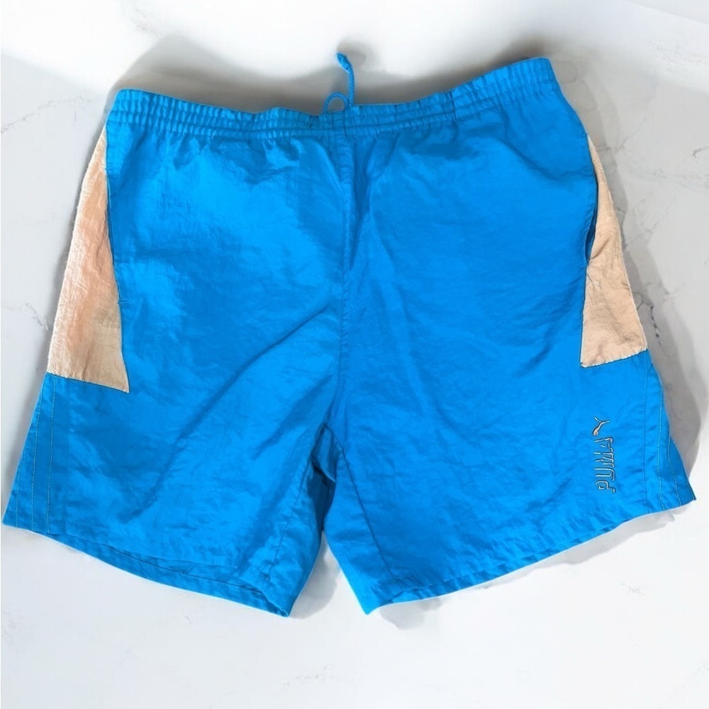 Puma vintage Teal color block Swim Shorts trunks